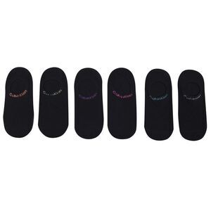 Calvin Klein Womens/Ladies Combed Cotton No-Show Socks (Pack of 6) / Black